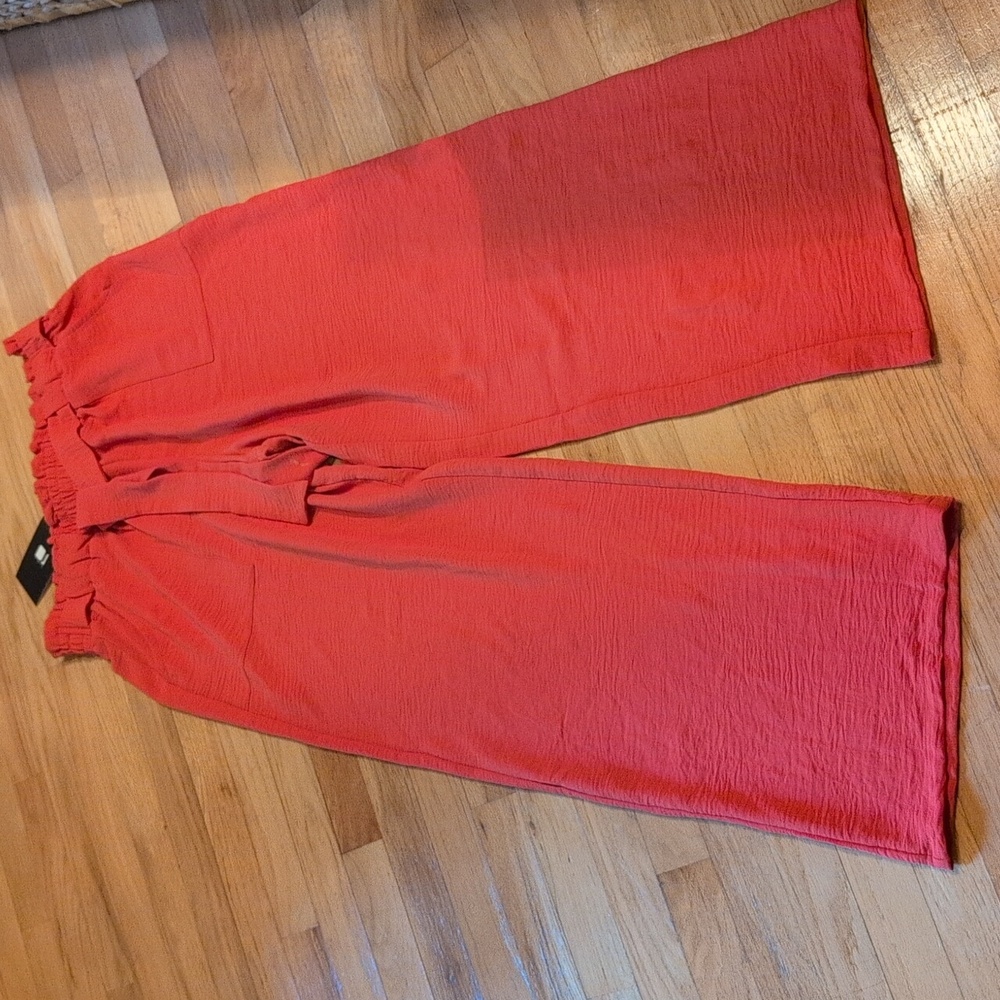Wide-Leg Pants with Tie Waist